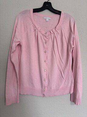 New York & Company Cardigan Button Up Front Light Pink Women’s Size XL